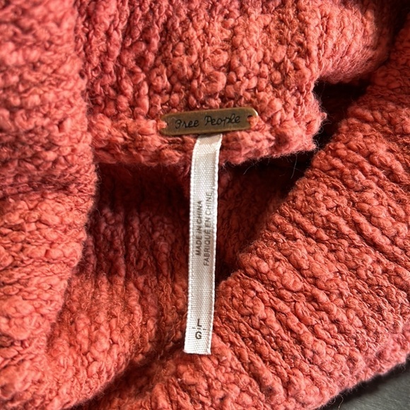 Free People Womens Big Easy Cowl Neck Pullover Sweater Red Sz L - Picture 11 of 16